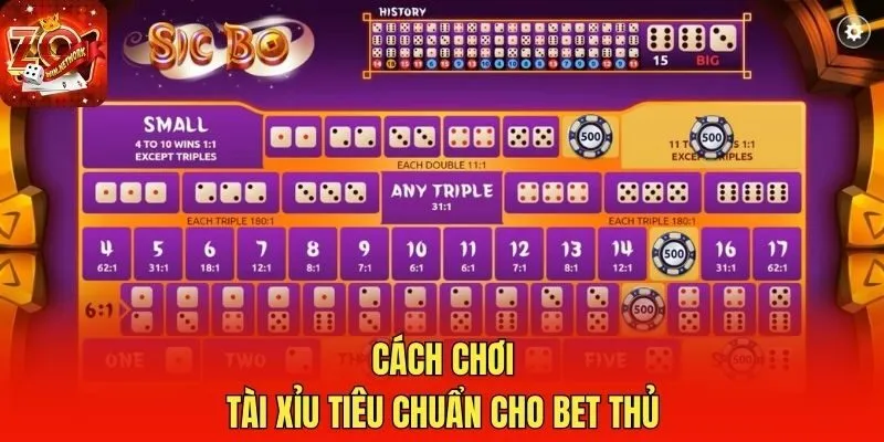 Cách chơi tài xỉu tiêu chuẩn cho bet thủ